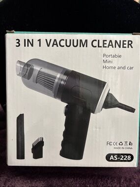 AS-228 3-in-1 Portable Mini Vacuum Cleaner - Black
